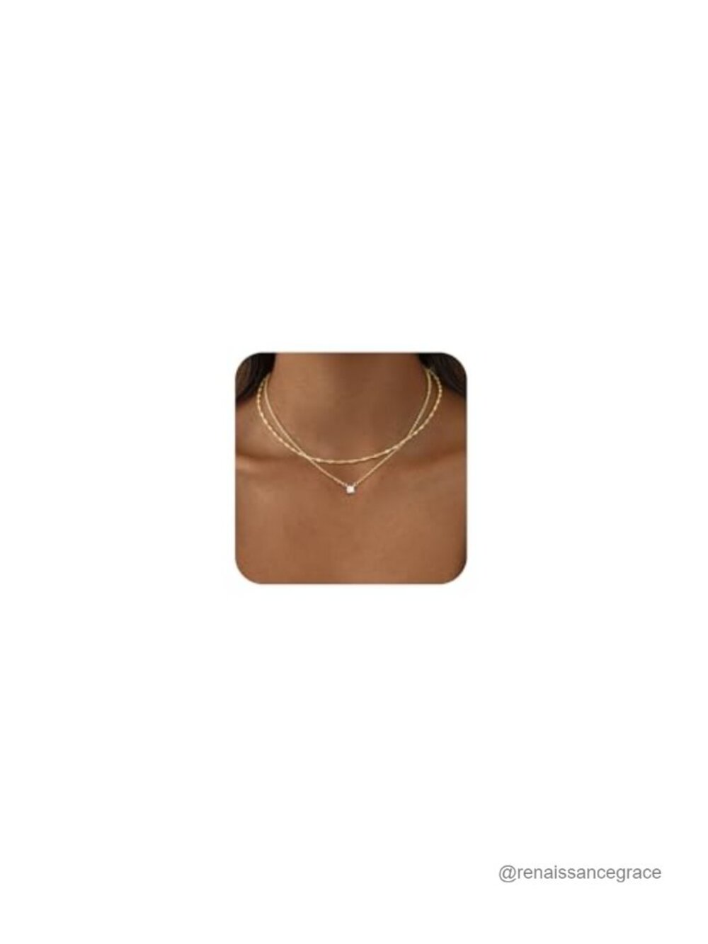 14K Gold Plated Layered CZ Necklace Set for Women Dainty Choker